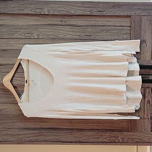 Free People Cream Oversized Tunic Top Size S/P